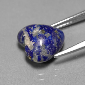 Lápis-lazúli azul natural 4,82ct, formato de coração, opaco
