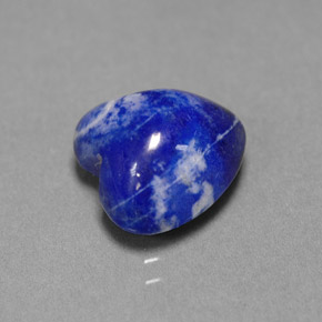 Lápis-lazúli azul natural 4,42ct, formato de coração, opaco