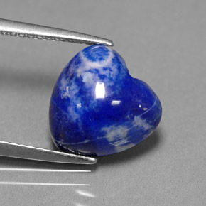 Lápis-lazúli azul natural 4,42ct, formato de coração, opaco