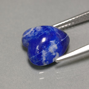 Lápis-lazúli azul natural 4,42ct, formato de coração, opaco