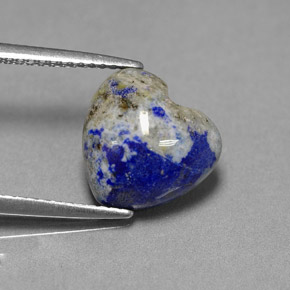 Lápis-lazúli azul natural 4,45ct, formato de coração, opaco
