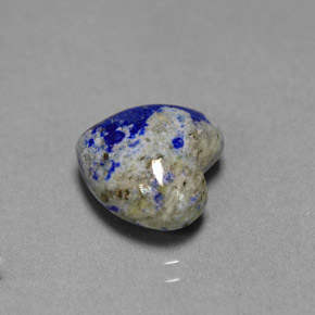 Lápis-lazúli azul natural 4,45ct, formato de coração, opaco