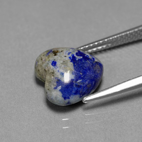 Lápis-lazúli azul natural 4,45ct, formato de coração, opaco