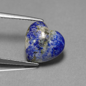 Lápis-lazúli azul natural 4,25ct, formato de coração, opaco