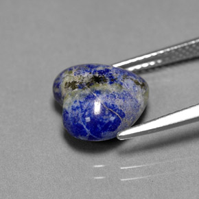 Lápis-lazúli azul natural 4,25ct, formato de coração, opaco