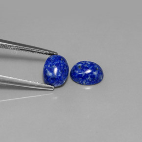 Pedras preciosas de lápis-lazúli azul natural de  ct, corte oval, opaco