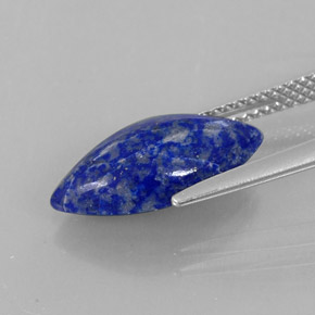 Lápis-lazúli azul natural 3,29ct, marquise, opaco