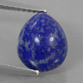 Lápis-lazúli azul natural 3,51ct, formato de pêra, opaco