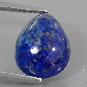 Lápis-lazúli azul natural 3,68ct, formato de pêra, opaco