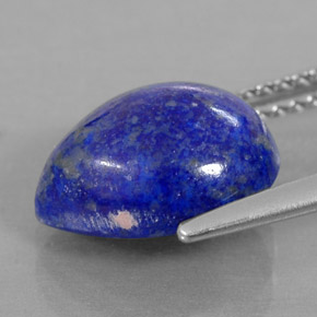 Lápis-lazúli azul natural 3,95ct, formato de pêra, opaco