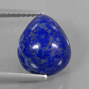 Lápis-lazúli azul natural 4,74ct, formato de pêra, opaco