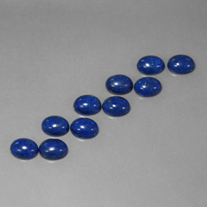 Pedras preciosas de lápis-lazúli azul natural de  ct, corte oval, opaco