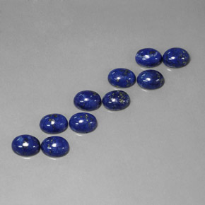 Pedras preciosas de lápis-lazúli azul natural de  ct, corte oval, opaco