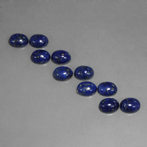 Pedras preciosas de lápis-lazúli azul natural de  ct, corte oval, opaco