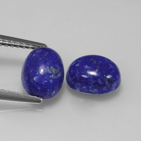 Pedras preciosas de lápis-lazúli azul natural de  ct, corte oval, opaco