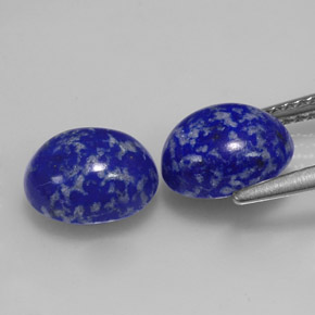 Pedras preciosas de lápis-lazúli azul natural de  ct, corte oval, opaco