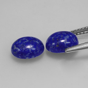 Pedras preciosas de lápis-lazúli azul natural de  ct, corte oval, opaco