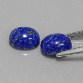 Pedras preciosas de lápis-lazúli azul natural de  ct, corte oval, opaco