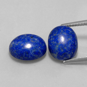Pedras preciosas de lápis-lazúli azul natural de  ct, corte oval, opaco