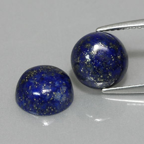 Pedras preciosas de lápis-lazúli azul natural de  ct, corte redondo, opaco