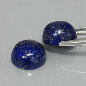 Pedras preciosas de lápis-lazúli azul natural de  ct, corte redondo, opaco