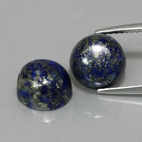 Pedras preciosas de lápis-lazúli azul natural de  ct, corte redondo, opaco