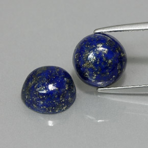 Pedras preciosas de lápis-lazúli azul natural de  ct, corte redondo, opaco
