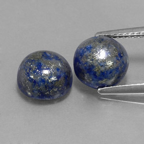 Pedras preciosas de lápis-lazúli azul natural de  ct, corte redondo, opaco