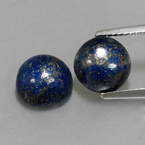 Pedras preciosas de lápis-lazúli azul natural de  ct, corte redondo, opaco