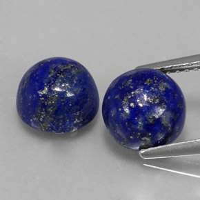 Pedras preciosas de lápis-lazúli azul natural de  ct, corte redondo, opaco