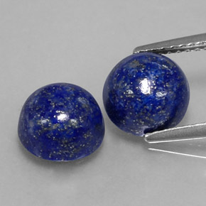 Pedras preciosas de lápis-lazúli azul natural de  ct, corte redondo, opaco