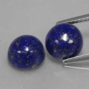 Pedras preciosas de lápis-lazúli azul natural de  ct, corte redondo, opaco