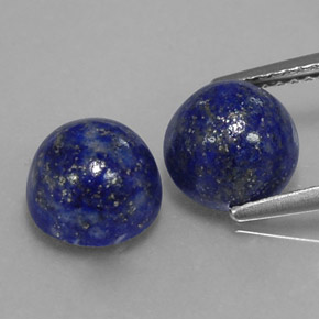 Pedras preciosas de lápis-lazúli azul natural de  ct, corte redondo, opaco