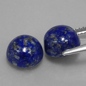 Pedras preciosas de lápis-lazúli azul natural de  ct, corte redondo, opaco