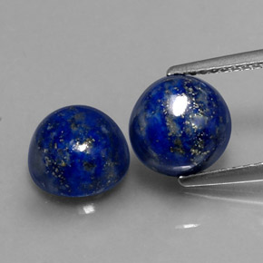 Pedras preciosas de lápis-lazúli azul natural de  ct, corte redondo, opaco