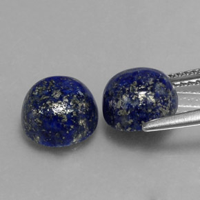 Pedras preciosas de lápis-lazúli azul natural de  ct, corte redondo, opaco