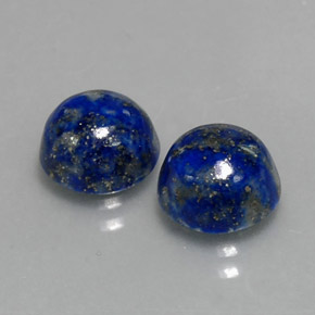 Pedras preciosas de lápis-lazúli azul natural de  ct, corte redondo, opaco
