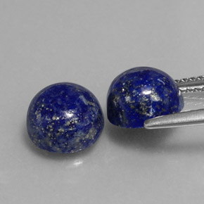 Pedras preciosas de lápis-lazúli azul natural de  ct, corte redondo, opaco