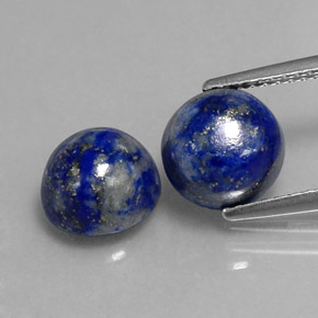 Pedras preciosas de lápis-lazúli azul natural de  ct, corte redondo, opaco