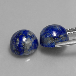 Pedras preciosas de lápis-lazúli azul natural de  ct, corte redondo, opaco