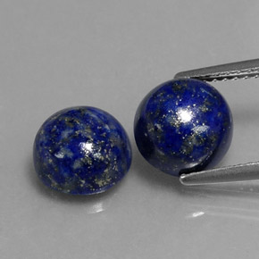 Pedras preciosas de lápis-lazúli azul natural de  ct, corte redondo, opaco