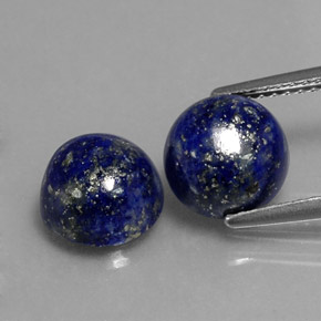 Pedras preciosas de lápis-lazúli azul natural de  ct, corte redondo, opaco