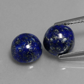 Pedras preciosas de lápis-lazúli azul natural de  ct, corte redondo, opaco