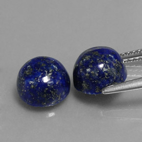 Pedras preciosas de lápis-lazúli azul natural de  ct, corte redondo, opaco