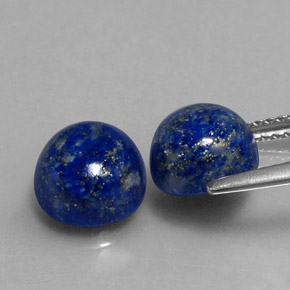 Pedras preciosas de lápis-lazúli azul natural de  ct, corte redondo, opaco