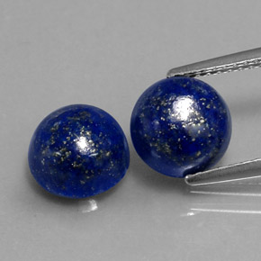Pedras preciosas de lápis-lazúli azul natural de  ct, corte redondo, opaco