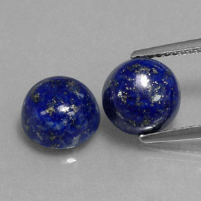 Pedras preciosas de lápis-lazúli azul natural de  ct, corte redondo, opaco