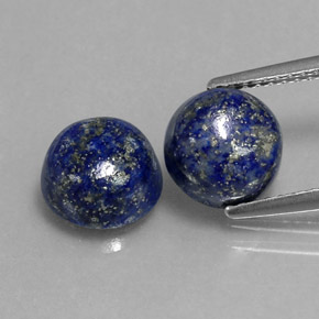 Pedras preciosas de lápis-lazúli azul natural de  ct, corte redondo, opaco