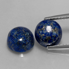 Pedras preciosas de lápis-lazúli azul natural de  ct, corte redondo, opaco