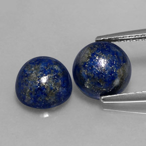 Pedras preciosas de lápis-lazúli azul natural de  ct, corte redondo, opaco